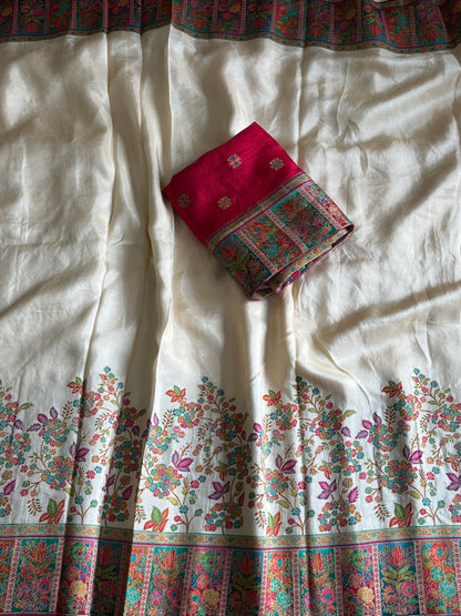 Viscose Silk Saree With Pashmina Weaving Design