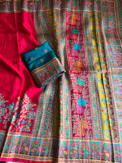 Viscose Silk Saree With Pashmina Weaving Design