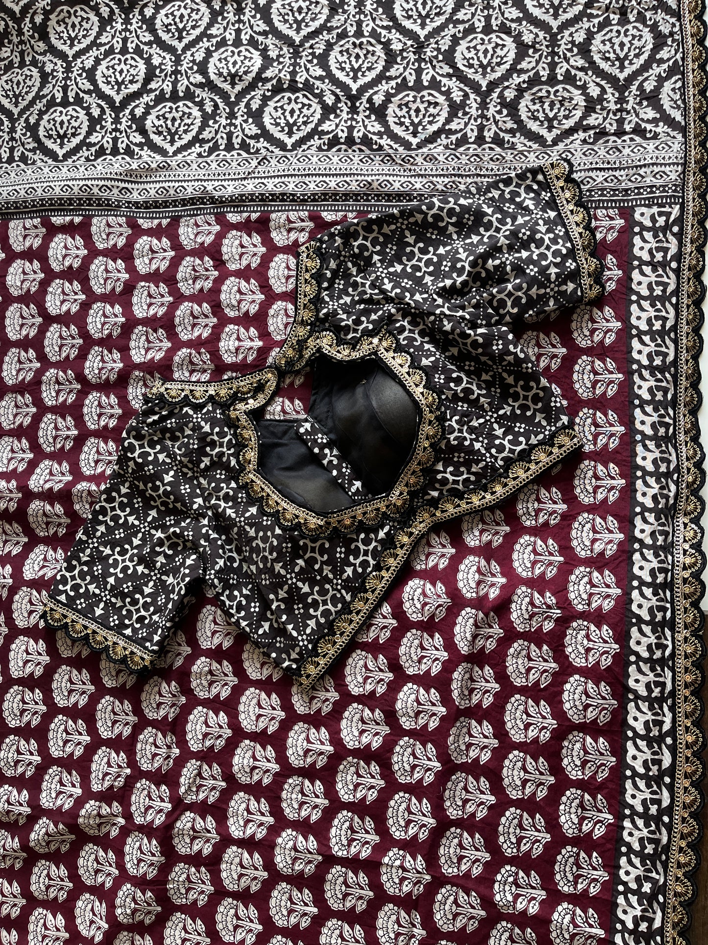 Chanderi Mul Mul Cotton With Stitched Blouse