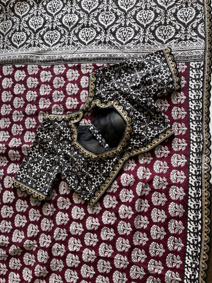 Chanderi Mul Mul Cotton With Stitched Blouse