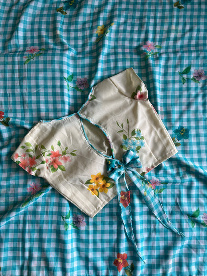 Chanderi Mul Mul Cotton Saree With Stitched Blouse