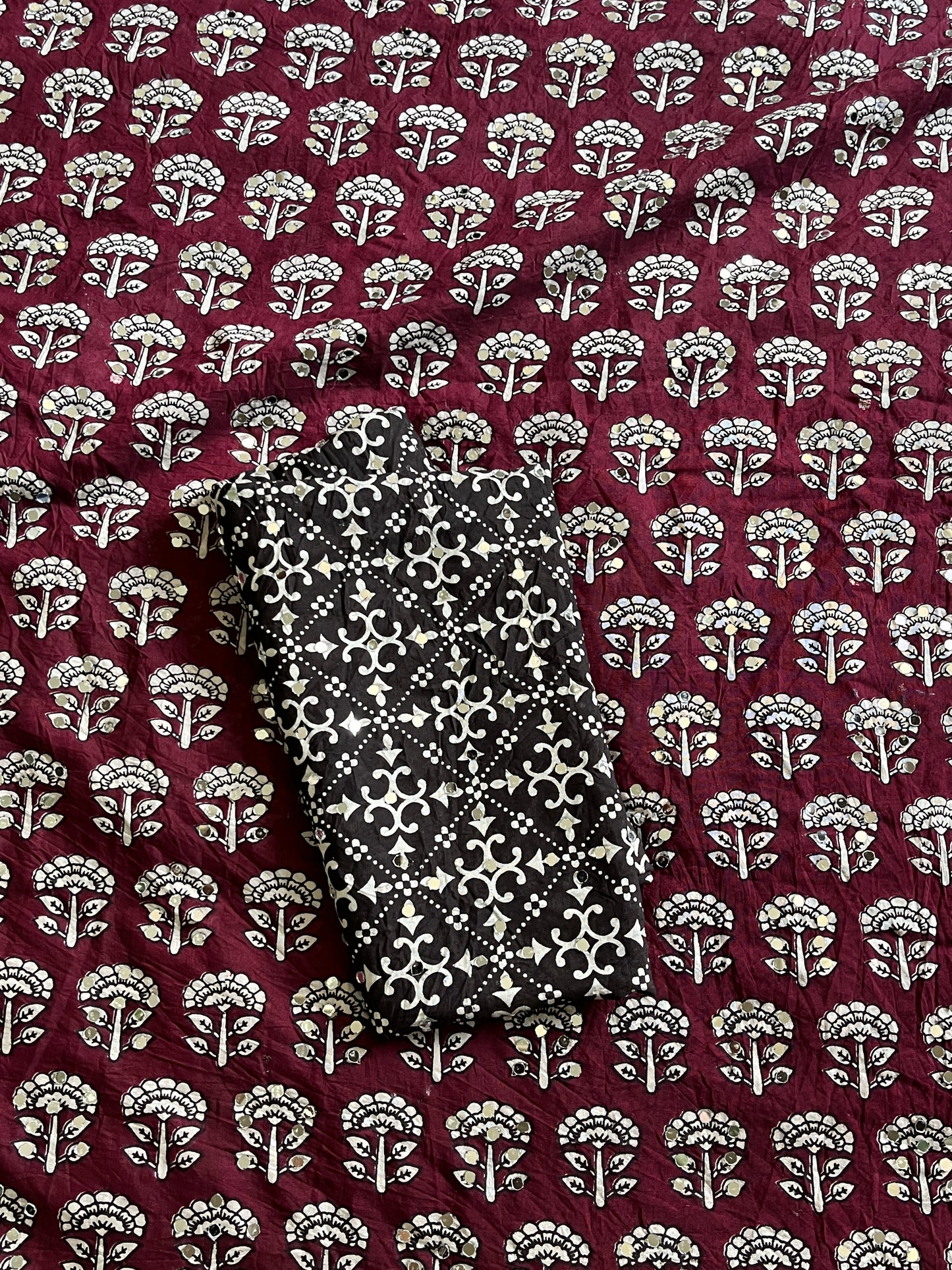 Chanderi Mul Mul Cotton Saree With Mirror Work