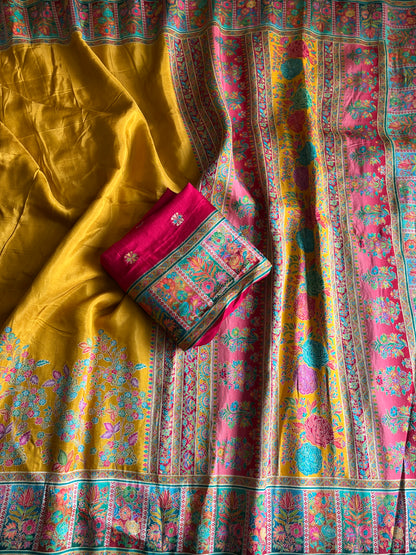 Viscose Silk Saree With Pashmina Weaving Design