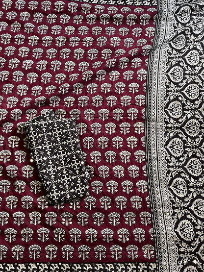 Chanderi Mul Mul Cotton Saree With Mirror Work