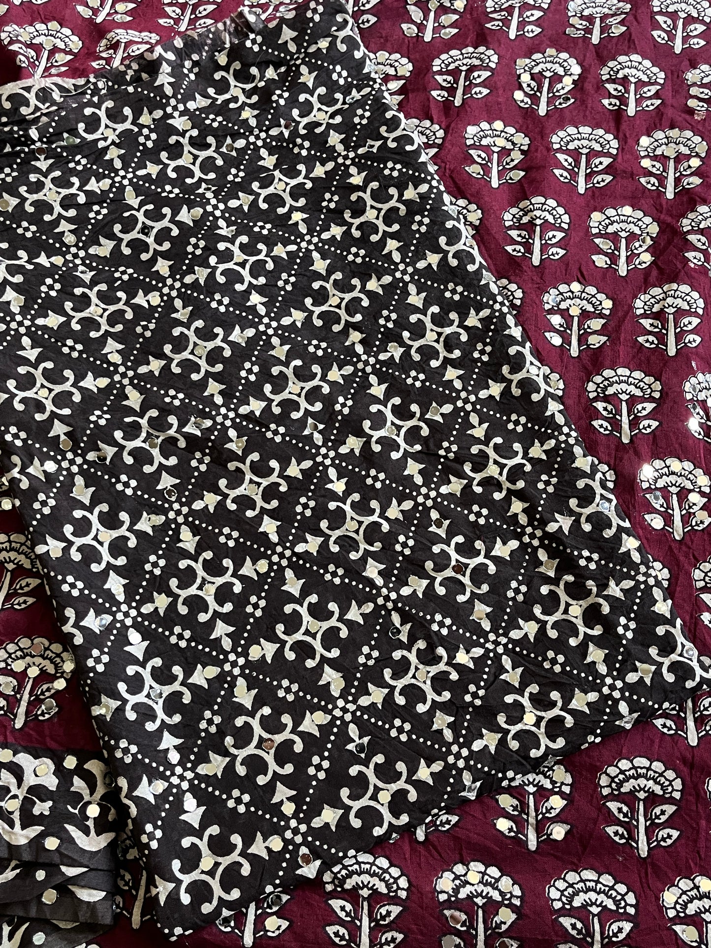 Chanderi Mul Mul Cotton Saree With Mirror Work