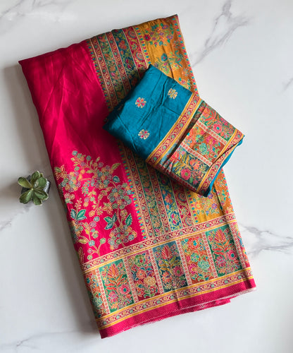 Viscose Silk Saree With Pashmina Weaving Design