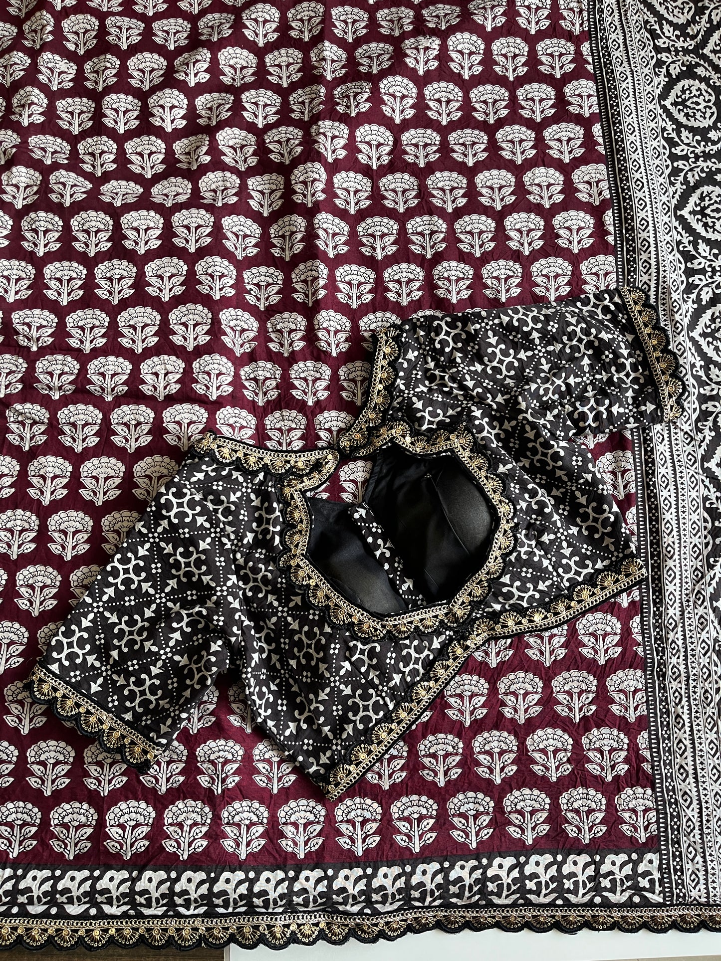 Chanderi Mul Mul Cotton With Stitched Blouse