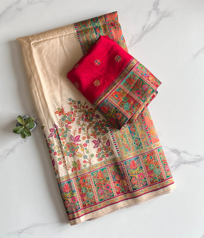 Viscose Silk Saree With Pashmina Weaving Design